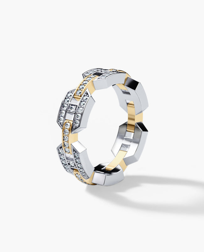 BRIGGS Two-Tone Gold Ring with 0.24ct Diamonds